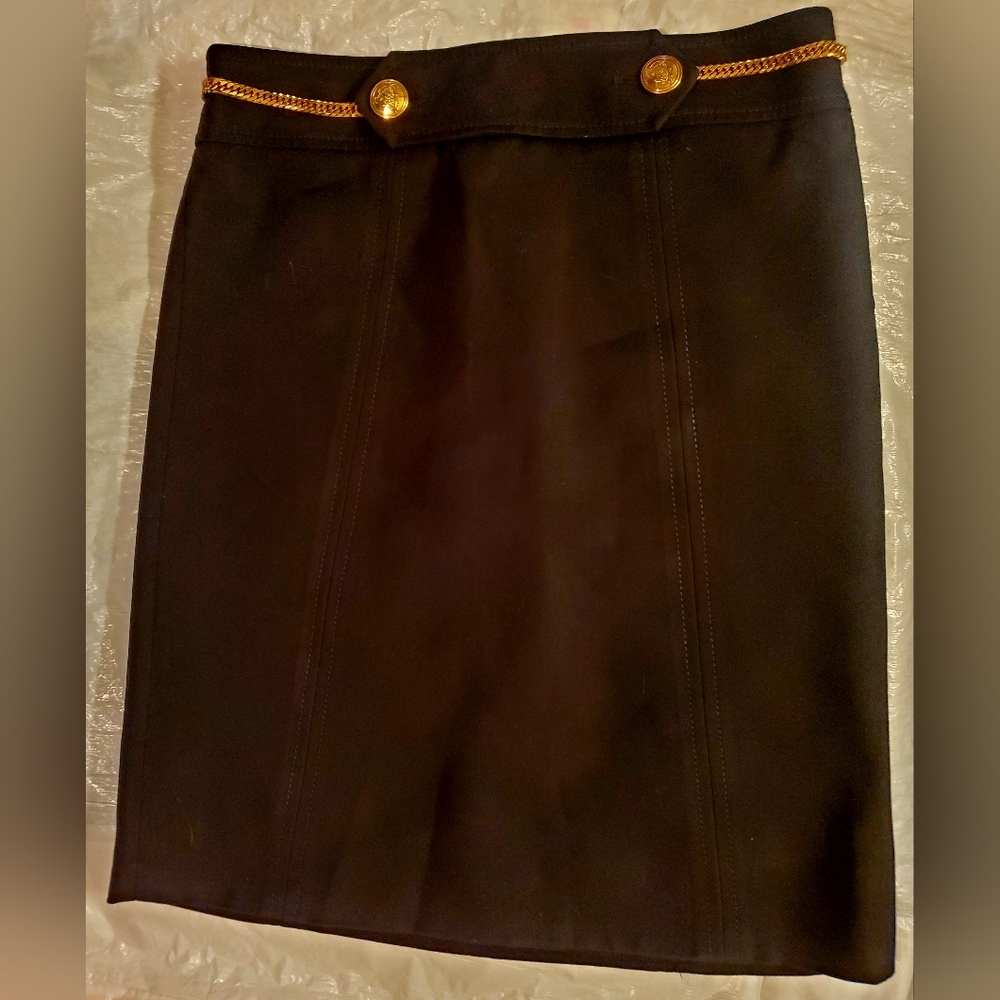 GUCCI Authentic Black Chain Skirt -Women Size 40 (US Size 4) Made in Italy EUC